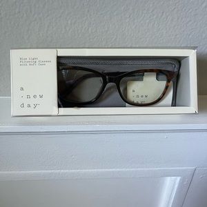 a new day Blue Light Filtering Glasses with soft cover